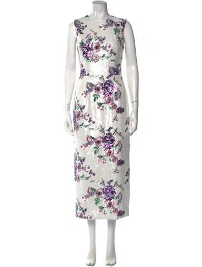 Pre-owned Helsi Floral Print Midi Length Dress W/ Tags In White