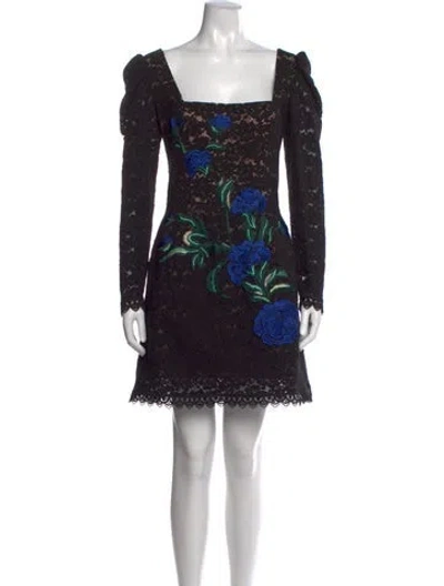 Pre-owned Helsi Floral Print Mini Dress In Black