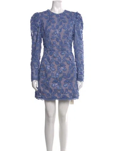 Pre-owned Helsi Floral Print Mini Dress In Blue