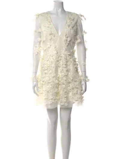Pre-owned Helsi Floral Print Mini Dress In Neutral