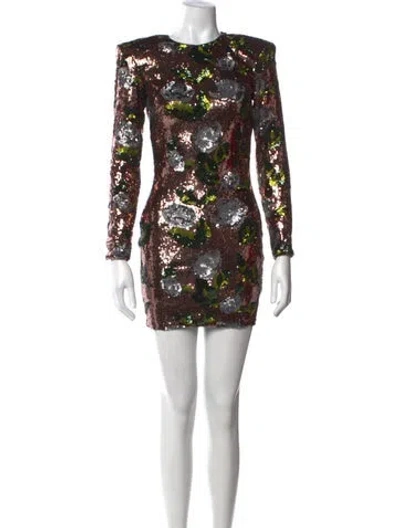 Pre-owned Helsi Floral Print Mini Dress In Neutrals