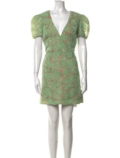 Pre-owned Helsi Floral Print Mini Dress W/ Tags In Green