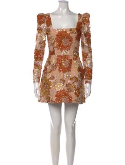 Pre-owned Helsi Floral Print Mini Dress W/ Tags In Orange