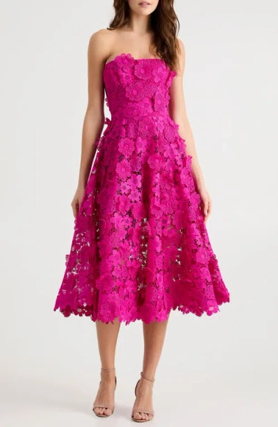Helsi Florence 3d Floral Embroidered Fit & Flare Cocktail Dress In Pink