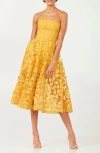 Helsi Florence Sequin Floral Strapless Midi Dress In Marigold