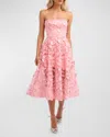 Helsi Florence Strapless Lace Applique Midi Dress In Orchid