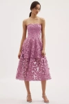 Helsi Florence Strapless Sequin Floral Midi Dress In Pink
