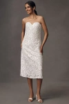 Helsi Francine Strapless Sweetheart Sequin Midi Dress In White