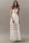 Helsi Frankie Corseted Tiered Midi Dress In White