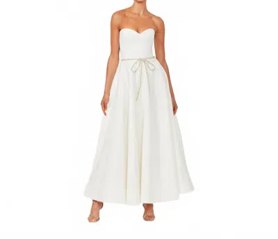 Helsi Grace Sweetheart Strapless Crystal Bow Ball Gown In Off White