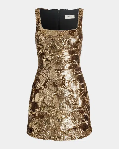 Helsi Greta Sequin Sleeveless Mini Dress In Gold