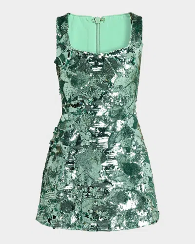 Helsi Greta Sequin Sleeveless Mini Dress In Teal