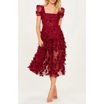 Helsi Heidi Floral Appliqué Cocktail Dress In Wine