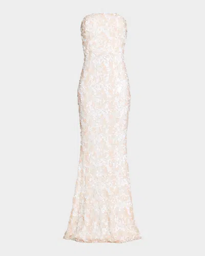 Helsi Helen Strapless Sequin Mermaid Gown In Blush/off