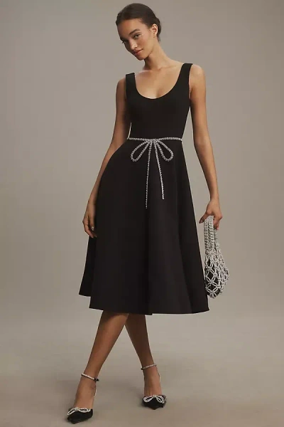 HELSI HELENA CRYSTAL BOW FIT & FLARE MIDI DRESS