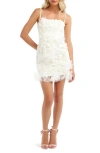 Helsi Hilma Sequin Floral Appliqué Cocktail Minidress In Off White Floral