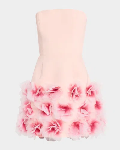 Helsi Holly Strapless Rosette Mini Dress In Powder Pink