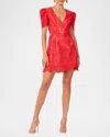 Helsi Ingrid Embroidered Puff-sleeve Mini Dress In Poppy