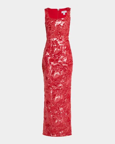 Helsi Iris Sequin Sleeveless Gown In Strawberry