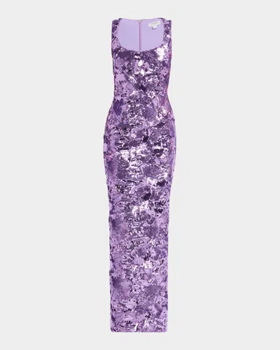 Helsi Iris Sequin Sleeveless Gown In Violet