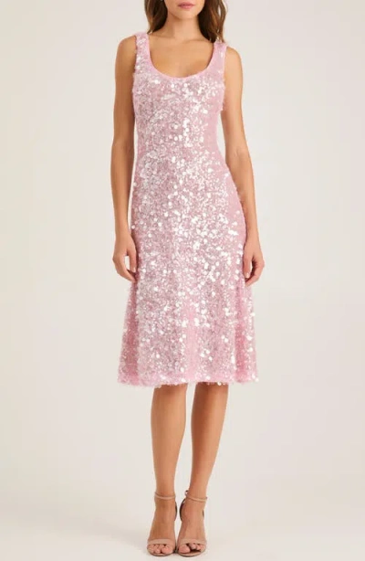 Helsi Isla Sequin Fit & Flare Cocktail Dress In Pink