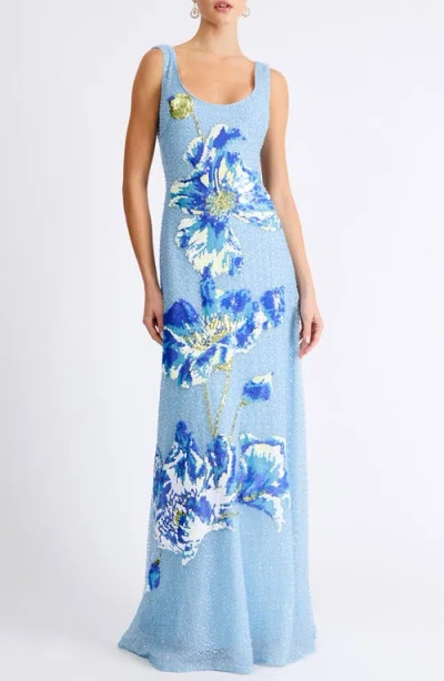 Helsi Jackie Beaded Gown In Blue