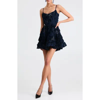 Helsi Jordan Floral Sequin Minidress In Blue