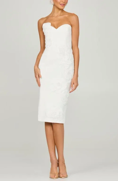 Helsi Kaia Floral Appliqué Strapless Dress In Off White