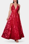 Helsi Karolina Embroidered Gown In Fuchsia/red
