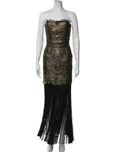 Pre-owned Helsi Lace Pattern Long Dress In Black