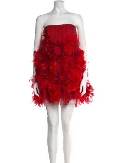 Pre-owned Helsi Lace Pattern Mini Dress In Red