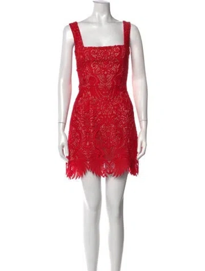 Pre-owned Helsi Lace Pattern Mini Dress In Red