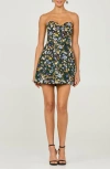 Helsi Lea Beaded Floral Strapless Cocktail Minidress In Multi