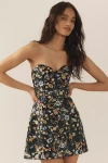 Helsi Lea Beaded Floral Strapless Cocktail Minidress In Multicolor