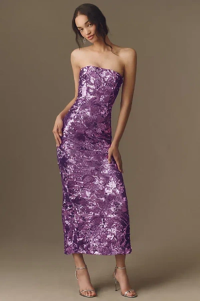 Helsi Leslie Sequin Midi Dress In Purple