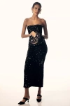 Helsi Leslie Sequin Strapless Gown In Black