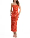Helsi Leslie Pattern Sequin Strapless Gown In Multi
