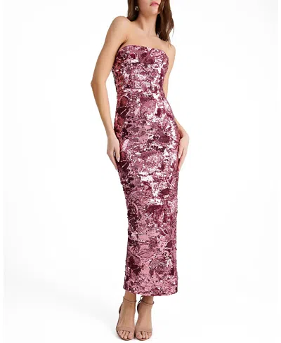 Helsi Leslie Strapless Sequin Column Gown In Multi