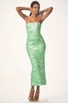 Helsi Leslie Strapless Sequin Midi Dress In Green