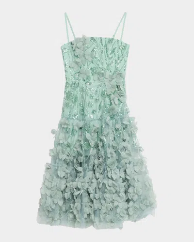 Helsi Lily Floral Beaded Fit & Flare Midi Dress In Sage