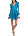 Helsi Lily Sequin & Lace Long Sleeve Minidress In Blue