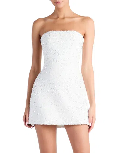 Helsi Linda Sequin Strapless Mini Dress In Gray