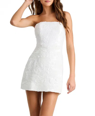 Helsi Linda Sequin Strapless Mini Dress In White