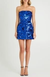 Helsi Linda Sequin Strapless Minidress In Blue