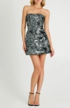Helsi Linda Sequin Strapless Minidress In Green