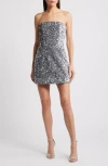 Helsi Linda Sequin Strapless Minidress In Platinum