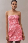 Helsi Linda Strapless Floral Sequin Mini Dress In Pink