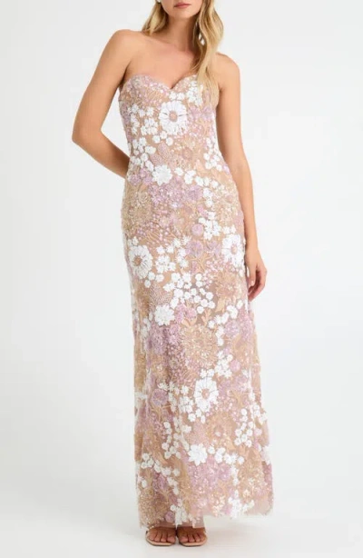 Helsi Lindsey Sequin Strapless Dress In Neutral