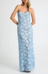 Helsi Lindsey Strapless Floral Lace Gown