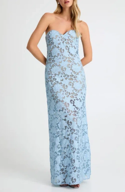 Helsi Lindsey Strapless Floral Lace Gown